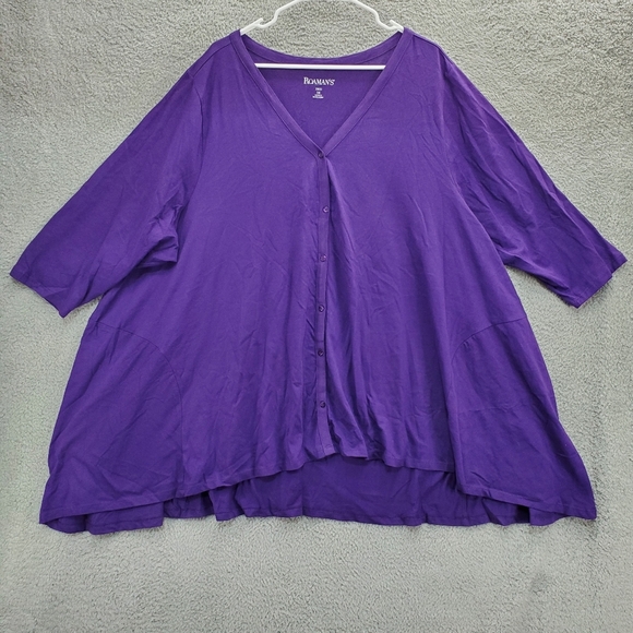 Roaman's Cardigan Sweater Button Front V Neck Plus Size 3X 30/32 Purple - Picture 1 of 10